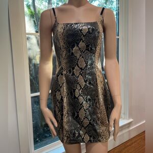 PRETTY LITTLE THINGS faux snake print dress